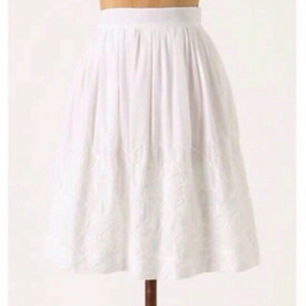 White Embroidered Skirt - Floreat/Anthropologie